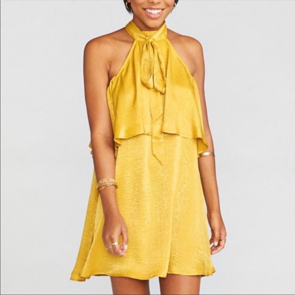 NWT Show Me Your Mumu Kaitlin Ruffle Dress - Mustard Size Large